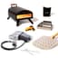 Bertello SimulFIRE Outdoor Pizza Oven Bundle - Wood Fire Portable 12 inch Brick Oven with Gas Burner, Peel, Wood Tray, Cover, & Thermometer - Portable Pizza Maker - As Seen on SHARK TANK - Portable Pizza Ovens