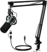 MAONO XLR/USB Dynamic Microphone Kit, RGB Podcast Mic with Software, Mute, Gain Knob, Volume Control, Boom Arm for Streaming, Gaming, Voice-Over, Recording-PD200XS Black - Creator Audio