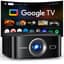 HAPPRUN 1500 ANSI Official Licensed Google TV Smart Projector, HAPPRUN 4K Full HD Home Theater with Auto Focus, Dolby Sound, Wi-Fi Bluetooth, Built-in Apps, Compatible with Phone & PC, Indoor & Outdoor Use - Home Projectors
