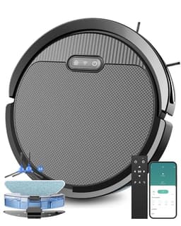 Pureatic V3 3 in 1 Robot Vacuum and Mop with 5000Pa Suction Power, Work with 2.4GWifi/ Alexa/App/, Self-Charging Vacuum Cleaner, Tangle-Free, Ideal for Pet Hair,Carpet and Hard Floor - Robot Vacuums