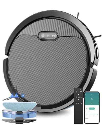 Pureatic V3 3 in 1 Robot Vacuum and Mop with 5000Pa Suction Power, Work with 2.4GWifi/ Alexa/App/, Self-Charging Vacuum Cleaner, Tangle-Free, Ideal for Pet Hair,Carpet and Hard Floor