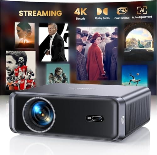 iWIMIUS [Built-in Official App/4K Support/Compact]Smart-Projector with WiFi6 and Bluetooth, Outdoor Movie Projector & DoIby , Compatible w/ Netflix/YouTube/PrimeVideo, AI Auto Focus, Portable Home Proyector - Home Projectors