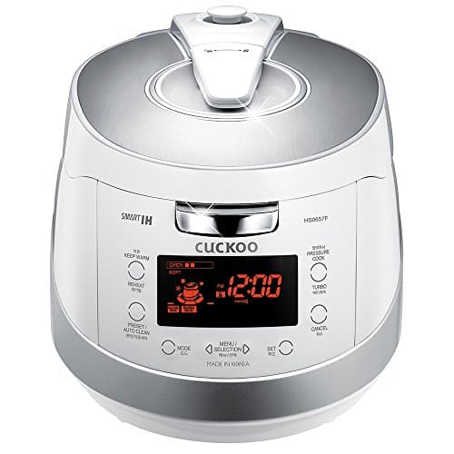 CUCKOO CRP-HS0657FW 6-Cup (Uncooked) 12-Cup (Cooked) Induction Heating Pressure Rice Cooker with Nonstick Inner Pot & 16 Menu Modes (White/Silver, Made in Korea)
