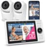 VTech 2-Cameras Smart WiFi Baby Monitor with 1080p FHD Camera and 5" HD IPS Screen, Free App with Motion Video, Sound/Motion Detection and Notifications, Split-Screen, Pan-Tilt-Zoom: VM901-2HD - Smart Baby Monitors