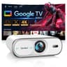 Sovboi 4K Projector with Google TV:3000 Brightness/Auto Lens Cap & 4D Keystone/Auto Focus & AI Voice Control, Sovboi Portable Outdoor Projector with WiFi & Bluetooth, Smart Movie Proyector for Streaming Apps - Home Projectors