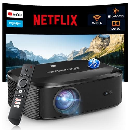 ELEPHAS 4K Projector with Wifi and Bluetooth, ELEPHAS Outdoor Movie Projector Compatible with NETFLIX/Prime Video/YouTube, 100,000+ Apps Supported, Smart Video Projector for HDMI/USB/iOS/Android/Windows