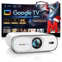 Sovboi Projector-4K Built-in Google TV|2000 ANSI|Auto Lens Cap&4D Keystone|Auto Focus|Voice Control Smart Portable Projector with WiFi6 and Bluetooth, Sovboi Outdoor Projector for Steaming APPs Home Theater - Home Projectors