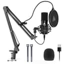 MAONO USB Microphone, MAONO 192KHZ/24Bit Plug & Play PC Computer Podcast Condenser Cardioid Metal Mic Kit with Professional Sound Chipset for Recording, Gaming, Singing, YouTube (AU-A04) AU A04 Black Black - Creator Audio