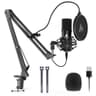 MAONO USB Microphone, MAONO 192KHZ/24Bit Plug & Play PC Computer Podcast Condenser Cardioid Metal Mic Kit with Professional Sound Chipset for Recording, Gaming, Singing, YouTube (AU-A04) AU A04 Black Black - Creator Audio