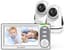 Firskids Split-Screen Baby Monitor with 2 Cameras No WiFi, 30H Battery, Pan-Tilt-Zoom, Monitor para bebés with Night Vision, 2-Way Audio, Room Temp Sensor, Lullaby, Plug & Play - Ideal for Travel 2cameras - Smart Baby Monitors