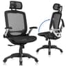 GABRYLLY Ergonomic Office Chair, High Back Home Desk Chair with Headrest, Flip-Up Arms, 90-120° Tilt Lock and Wide Cushion, Big and Tall Mesh Chairs for Man Woman, Black Task Chair - Ergonomics
