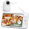 bonoch 7" Baby Monitor No WiFi, Upgraded 1080P HD MegaView Video Monitor with Camera and Audio, 6000mAh Battery, VOX Mode, Night Vision, Hack Proof, Remote PTZ, White Noise, Gifts for Parents 1080p 7" monitor with 1 camera - Smart Baby Monitors