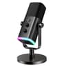 FIFINE USB/XLR Dynamic Microphone for Podcast Recording, PC Computer Gaming Streaming Mic with RGB Light, Mute Button, Headphones Jack, Desktop Stand, Vocal Mic for Singing YouTube-AmpliGame AM8 Black - Creator Audio