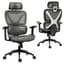 GABRYLLY Ergonomic Office Chair, Big and Tall Mesh Chair with Lumbar Support, 3D armrest - 215° Rotation, Adjustable Headrest & Soft Seat, Durable Desk Chair 350LBS for Work Gaming Computer,Grey Grey 215° rotating 3D armrest - Ergonomics