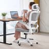 TRALT Office Chair Ergonomic Desk Chair, 330 LBS Home Mesh Office Desk Chairs with Wheels, Comfortable Gaming Chair, High Back Office Chair for Long Hours (White) - Ergonomics