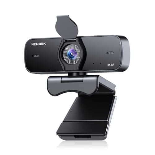 NEWORK 4K Webcam for PC with 2 Noise-Cancelling Microphones, Stable Auto Focus, Plug&Play Computer Camera for Online Teaching, Meetings, and Remote Communication - 4K Webcams