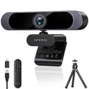 DEPSTECH 4K Webcam, Ultra HD 1/2.55'' Sony Sensor, 3X Digital Zoom, Dual Noise-Canceling Microphones, Remote Control, Auto Focus, Streaming Webcam for PC, Mac, Laptop, Video Call, Zoom, Skype, Teams - 4K Webcams