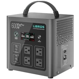 LIBRIDS Portable Power Station C600, 640Wh LiFePO4 Battery, 600W (Peak 1200W) Solar Generator, 1.5H Fast Charge, 10ms UPS, 8 Ports(4 AC) for Camping, Home Backup & Outages - Portable Power Stations