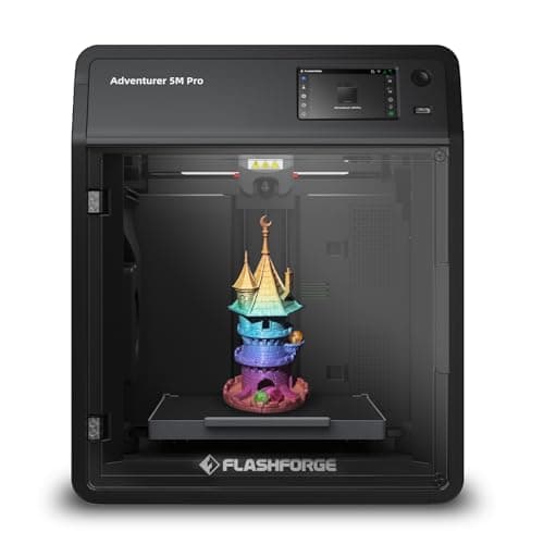 FLASHFORGE Adventurer 5M Pro 3D Printer with 1 Click Auto Printing System, 600mm/s High-Speed, Quick Detachable 280°C Nozzle, Core XY All-Metal Structure, Multi-Functional 220x220x220mm 3D Printer - 3D Printers
