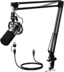 MAONO XLR/USB Dynamic Microphone Kit, RGB Podcast Mic with Software, Mute, Gain Knob, Volume Control, Boom Arm for Streaming, Gaming, Voice-Over, Recording-PD200XS Black - Creator Audio