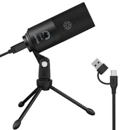 FIFINE USB Microphone, Metal Condenser Recording Microphone for MAC OS, Windows, Cardioid Laptop Mic for Recording Vocals, Voice Overs, Streaming, Meeting and YouTube Videos-K669B Black - Creator Audio