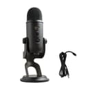 Logitech Creators Blue Yeti USB Microphone for Gaming, Streaming, Podcast, YouTube, Discord, PC, Studio Sound, Plug & Play-Blackout Microphone Blackout