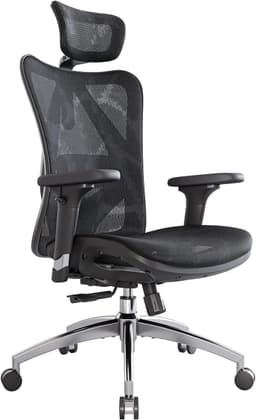 SIHOO M57 Ergonomic Mesh Office Chair, High Back Home Desk Chair with 3D Armrests, Lumbar Support and Adjustable Headrest, Comfortable Computer Chair, Big & Tall Office Chair Hold 330 LBS-Black Black Modern - Ergonomics