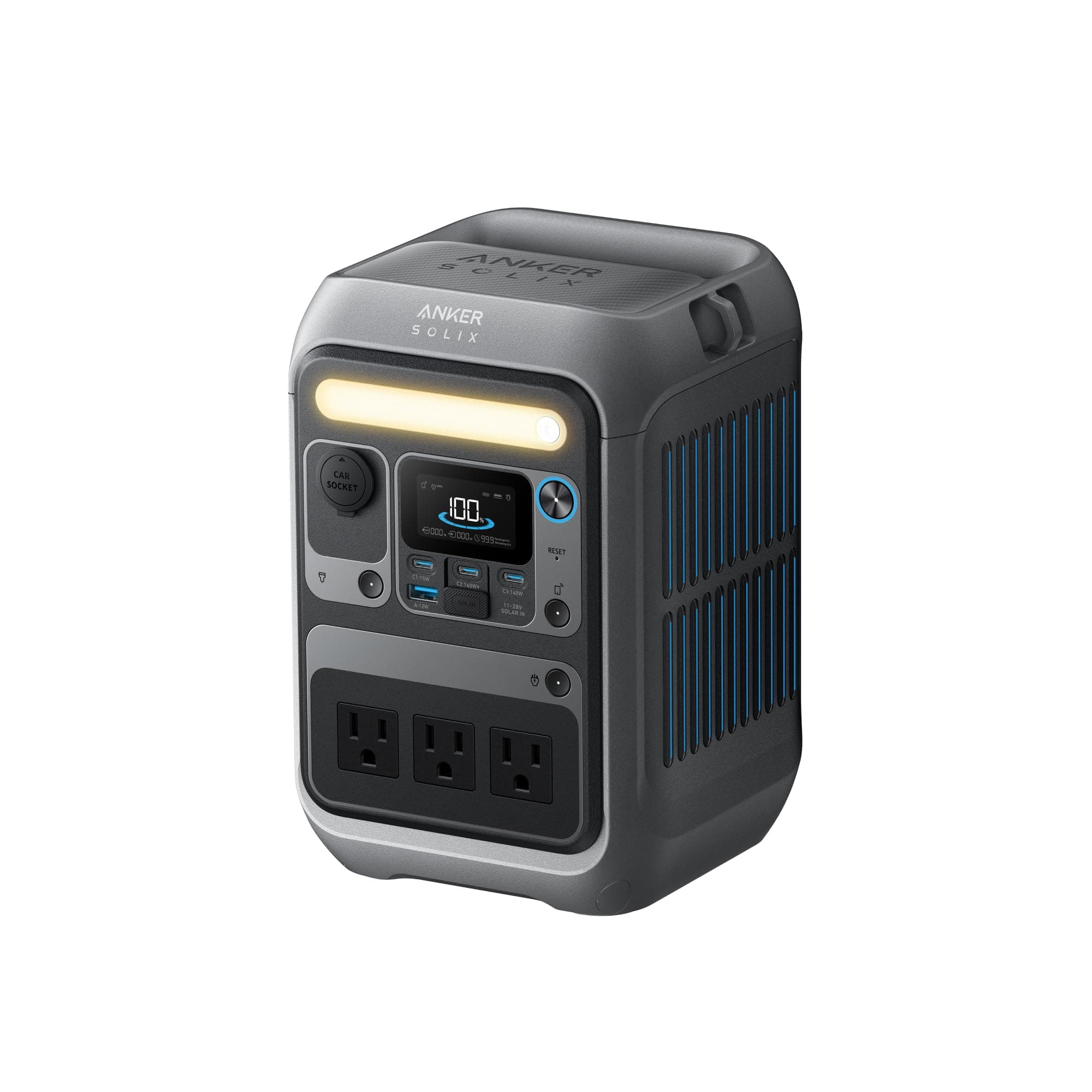 Anker Portable Power Station SOLIX C300, 288Wh LiFePO4 Battery, 300W (600W Surge) Solar Generator, 140W Two-Way Fast Charging, for Outdoor Camping, Traveling, and Emergencies (Solar Panel Optional) Anker SOLIX C300