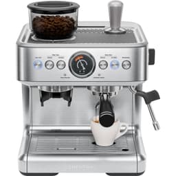 Chefman Crema Supreme 15 Bar Espresso Machine with Milk Frother, Barista Steam Wand, Professional Coffee Maker with Coffee Grinder, 30 Grind Settings, 3L Removable Water Tank - Stainless Steel Semi-Automatic